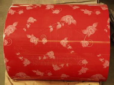 Coated aluminum coil with flower