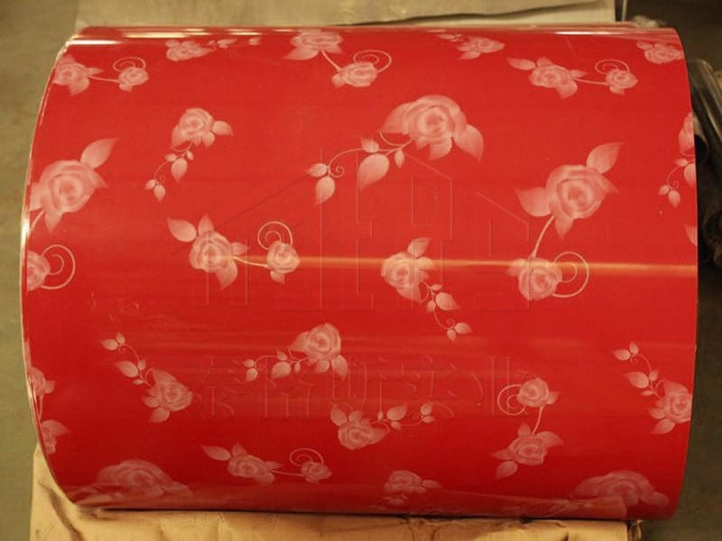 Powder coated aluminum coil with flower