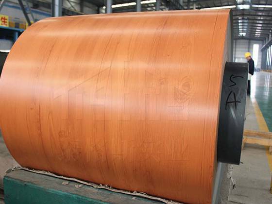 lightbrown aluminum coil wood grain