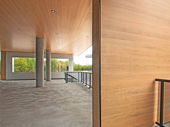 Walls and ceilings decorated like wood grain aluminum panels